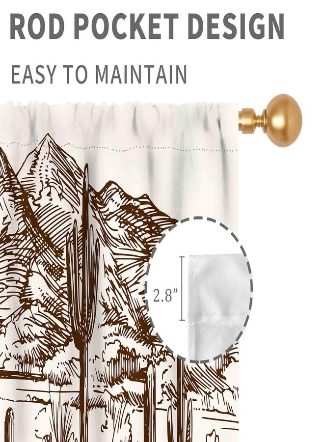 TKUYO Western Curtains for Bedroom, Rustic Farmhouse Cowboys Riding Horse Wild West Desert Cactus Country Style Blackout Window Drapes Treatments for Living Room Kitchen Home Decor 2 Panels, 42"x45" Inch - Image 5